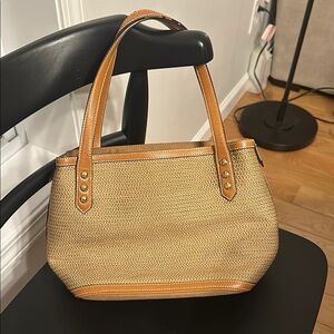 Elegant Tan Woven Tote Bag